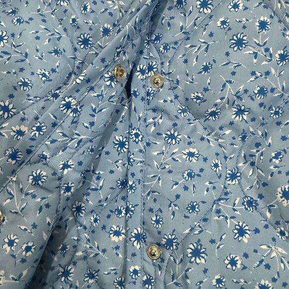 NWT UNTUCKit Lindy Quilted Jacket Blue Floral Sz M Belted Lightweight Cottagecor - Picture 14 of 15